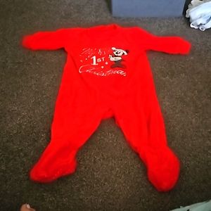 6/9 month baby's first Christmas Mickey sleeper.